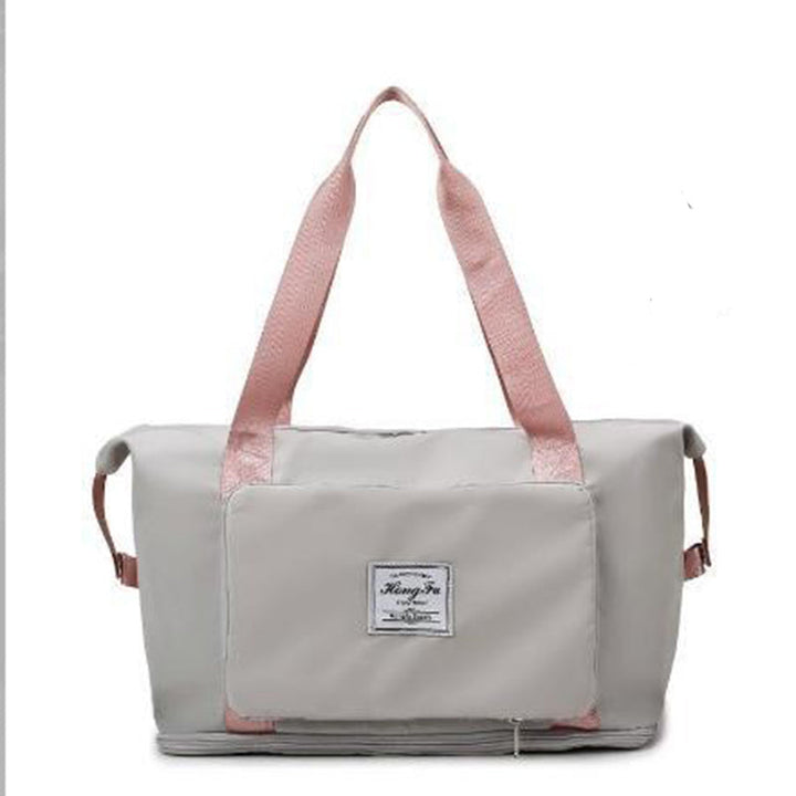 Rum unisex skuldertaske, foldbar og alsidig, lavet af holdbart Oxford-stof, blå, med flere lommer, skulderrem og håndtag