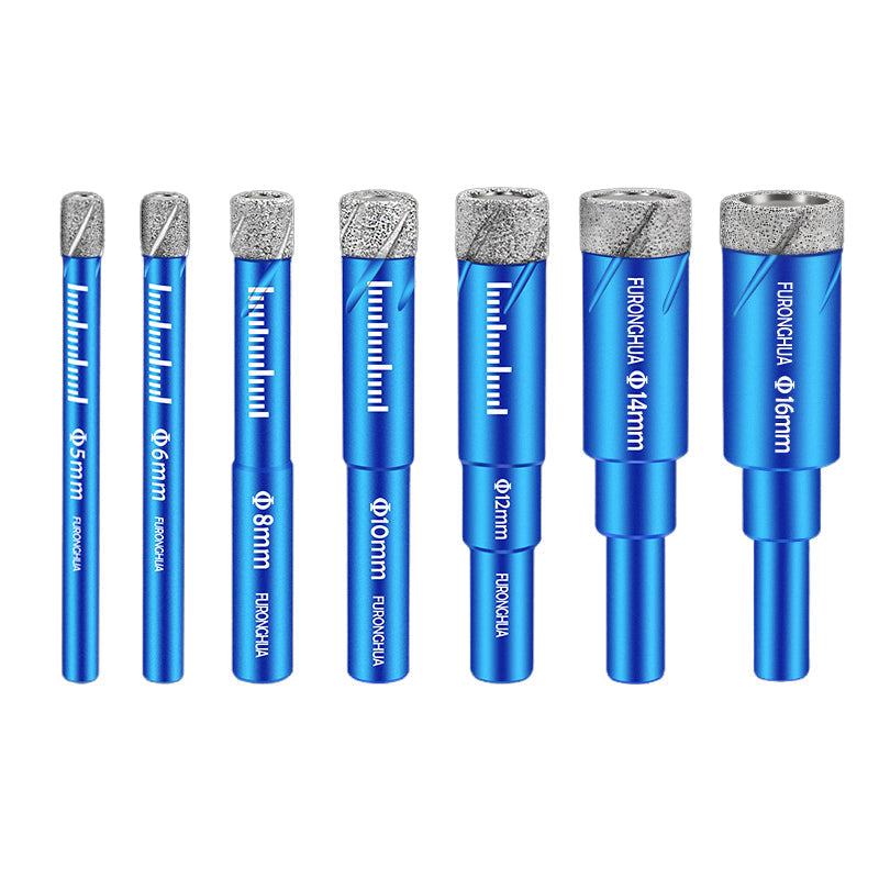 Diamantbor til tørre fliser, multifunktionelt håndværktøj, der viser en skarp diamantspids og et ergonomisk håndtag.