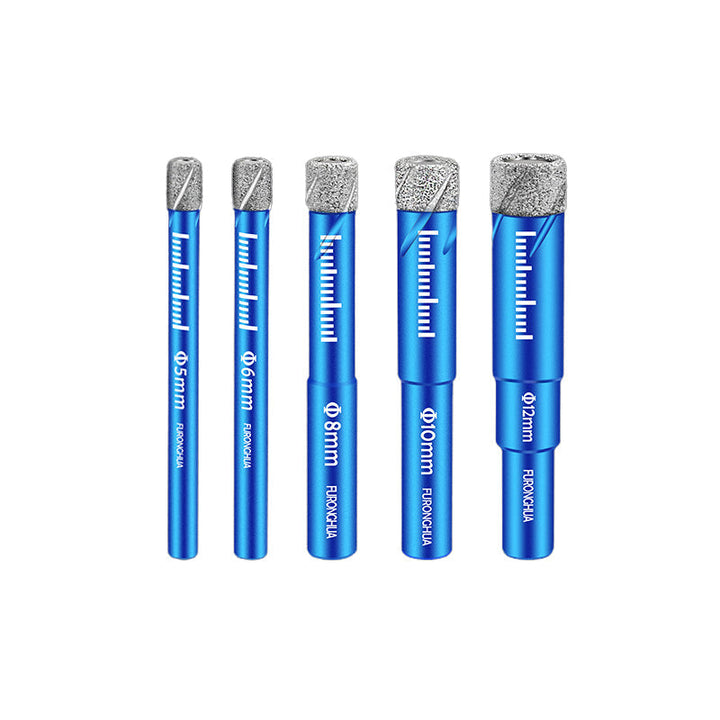 Diamantbor til tørre fliser, multifunktionelt håndværktøj, der viser en skarp diamantspids og et ergonomisk håndtag.