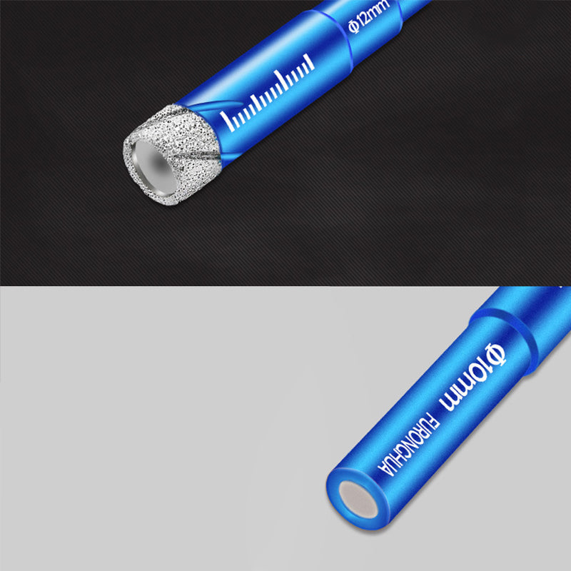 Diamantbor til tørre fliser, multifunktionelt håndværktøj, der viser en skarp diamantspids og et ergonomisk håndtag.