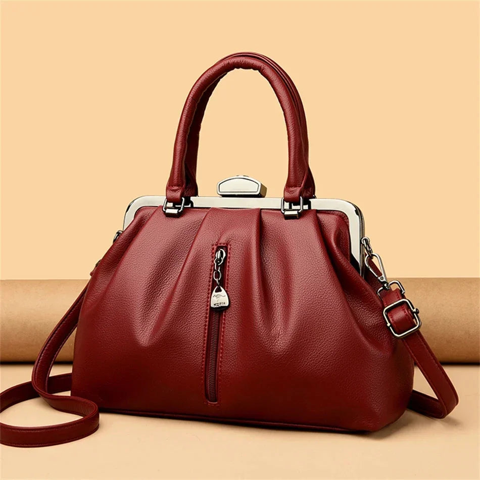 Dame Crossbody Taske – Holdbar PU, Justerbar Rem, Rummeligt Design, Tidløs Farve, Moderne