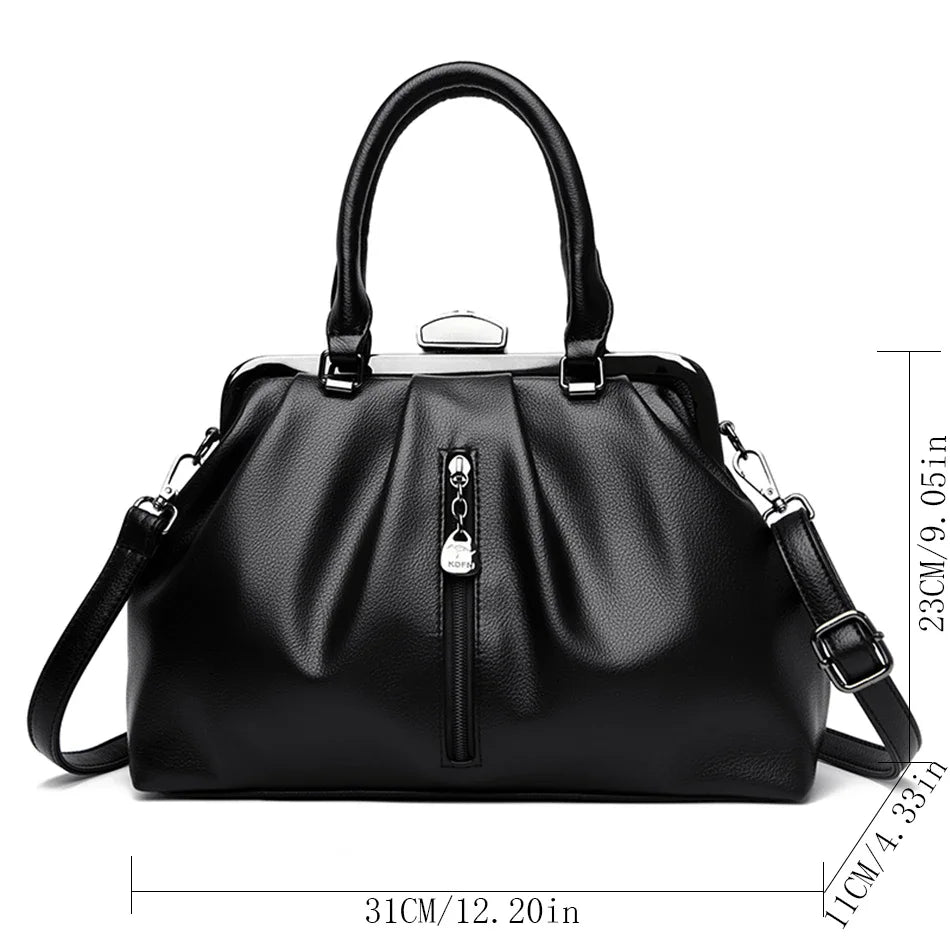Dame Crossbody Taske – Holdbar PU, Justerbar Rem, Rummeligt Design, Tidløs Farve, Moderne