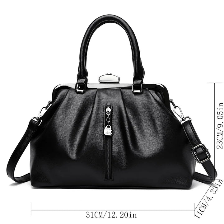 Dame Crossbody Taske – Holdbar PU, Justerbar Rem, Rummeligt Design, Tidløs Farve, Moderne