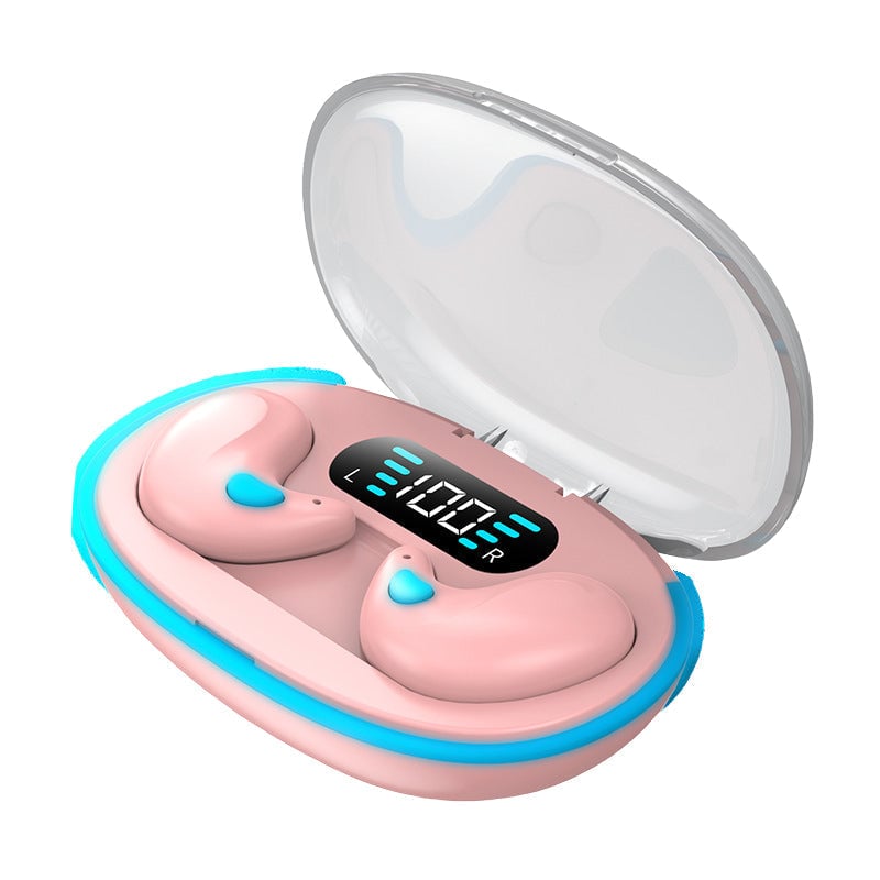 Stilfulde trådløse dame Bluetooth 5.3 hovedtelefoner i flere farver, minimalistisk design, perfekt lydgengivelse.