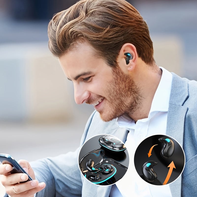 Stilfulde trådløse dame Bluetooth 5.3 hovedtelefoner i flere farver, minimalistisk design, perfekt lydgengivelse.