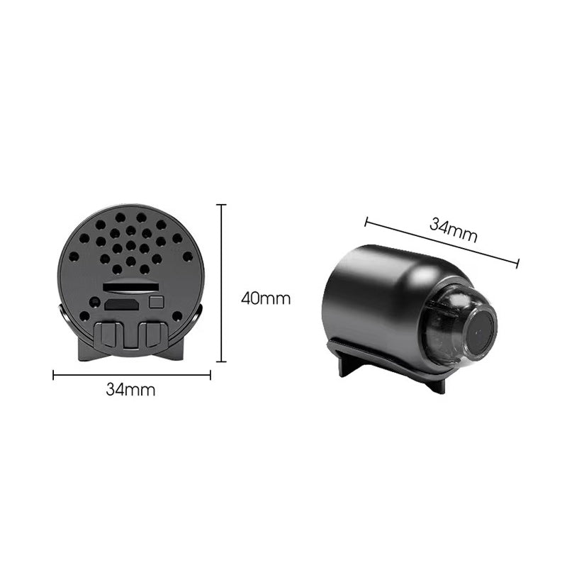 Elegant 1080P HD Mini WIFI-kamera, lille sort design, hjemmebeskyttelse, højkvalitetsvideo, intelligent bevægelsesdetektering.