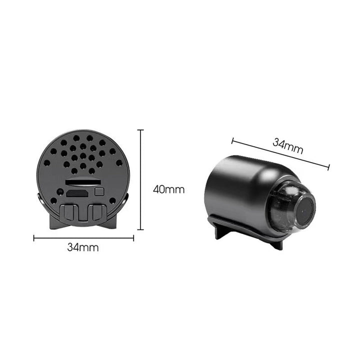 Elegant 1080P HD Mini WIFI-kamera, lille sort design, hjemmebeskyttelse, højkvalitetsvideo, intelligent bevægelsesdetektering.