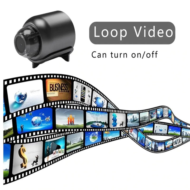 Elegant 1080P HD Mini WIFI-kamera, lille sort design, hjemmebeskyttelse, højkvalitetsvideo, intelligent bevægelsesdetektering.