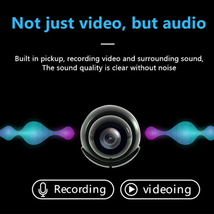 Elegant 1080P HD Mini WIFI-kamera, lille sort design, hjemmebeskyttelse, højkvalitetsvideo, intelligent bevægelsesdetektering.