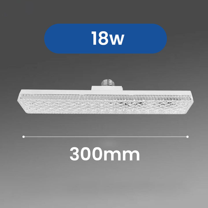 Elegant krystalformet LED-lampe, 360° drejelig, moderne design, hvid akryl, energieffektiv og klar.