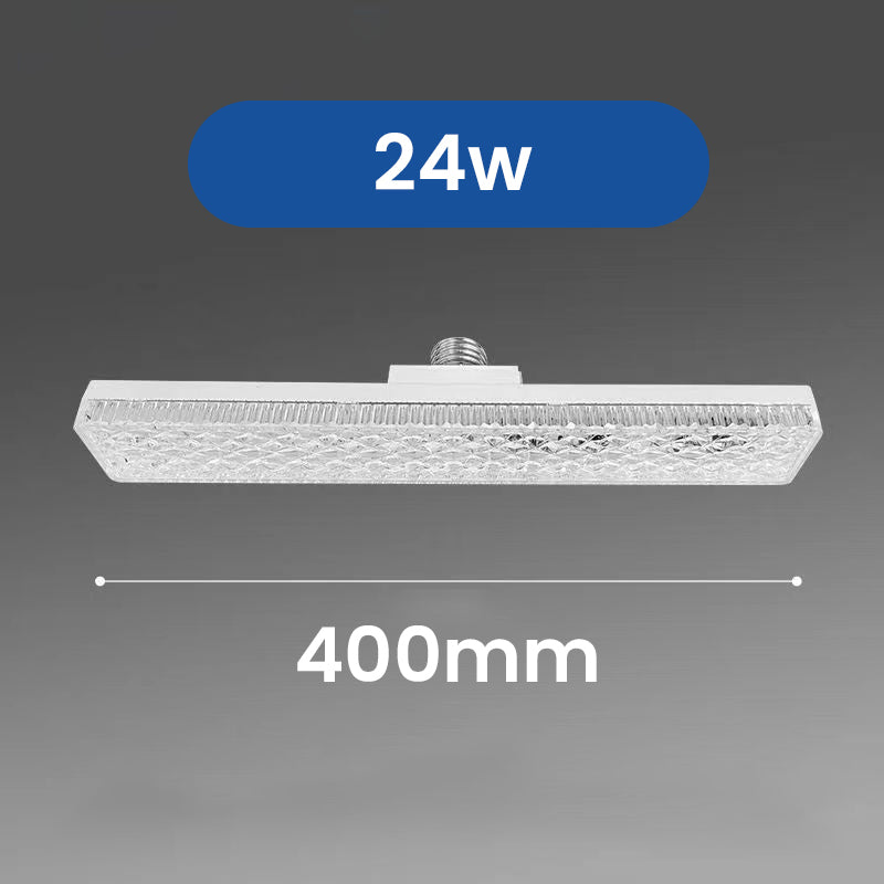 Elegant krystalformet LED-lampe, 360° drejelig, moderne design, hvid akryl, energieffektiv og klar.