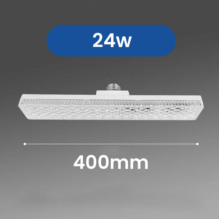 Elegant krystalformet LED-lampe, 360° drejelig, moderne design, hvid akryl, energieffektiv og klar.