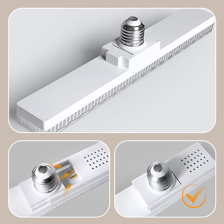 Elegant krystalformet LED-lampe, 360° drejelig, moderne design, hvid akryl, energieffektiv og klar.