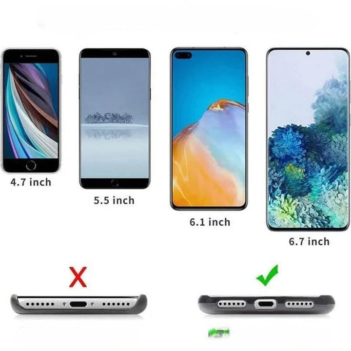 Elegant, flerfarvet universel mobiltelefonsnor i blødt materiale, der frigør hænderne og giver tyverisikring.