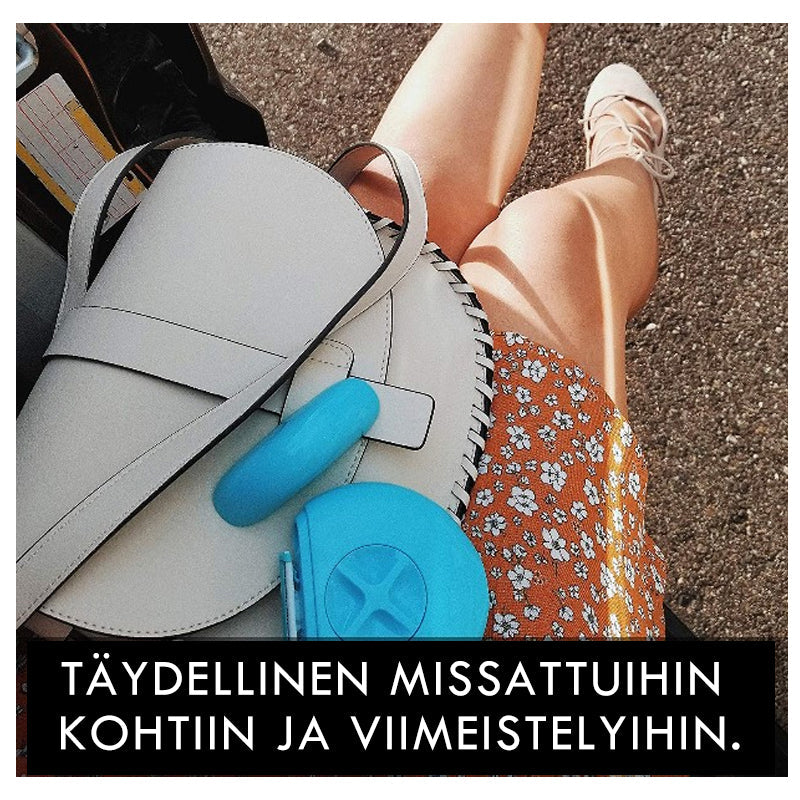 Elegant dame 3-i-1 bærbar epilator med bruser, skum og barbermaskine i kompakt design.