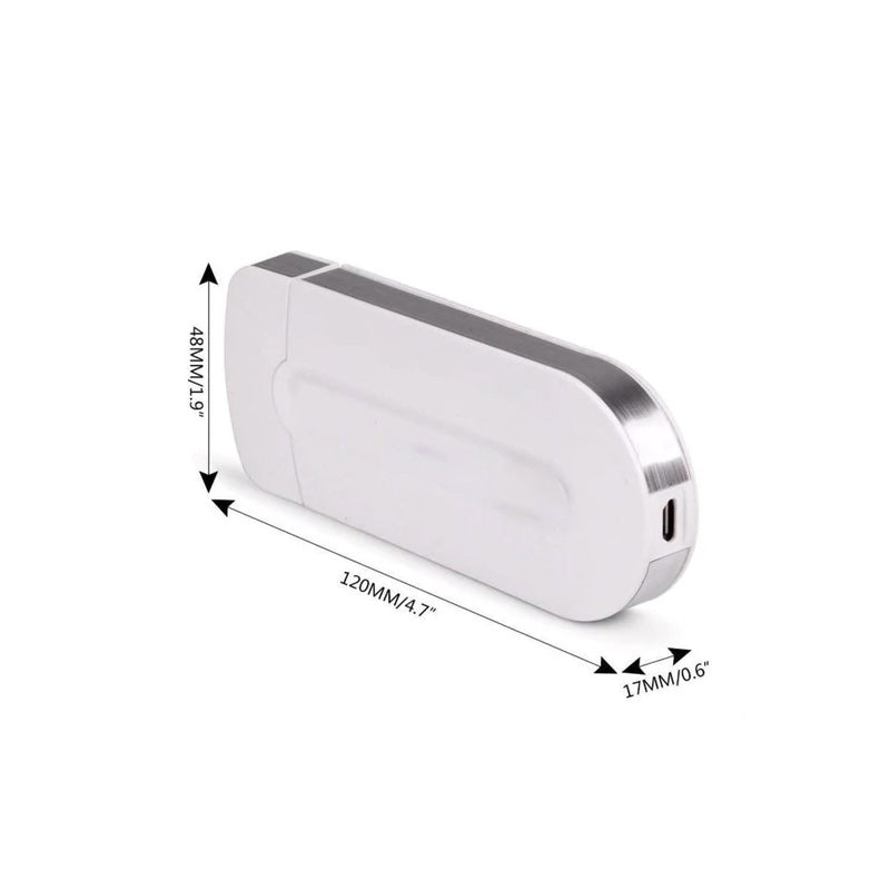 Stilfuld kvinders bærbare mikrovibrations-epilator med gylden krop og hvide detaljer.
