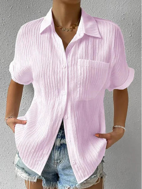 Elegant dame let bluse med standkrave, iøjnefaldende og elegant design, alsidige farver, behagelig pasform.