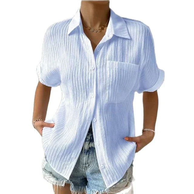 Elegant dame let bluse med standkrave, iøjnefaldende og elegant design, alsidige farver, behagelig pasform.