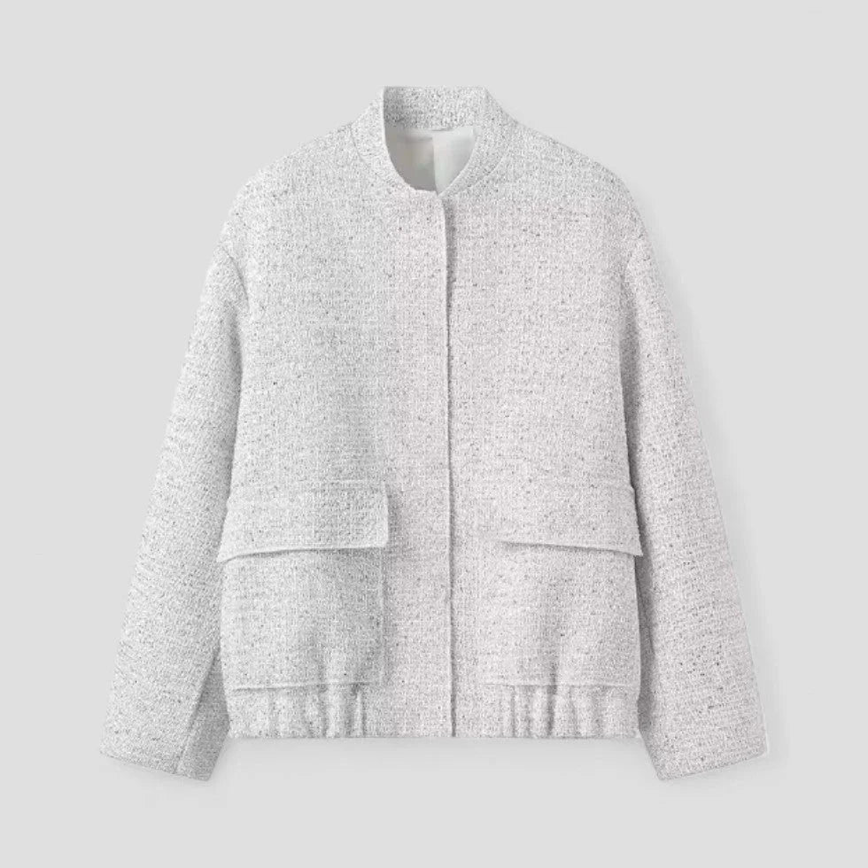 "Tyylikäs naisten paljettibomber-takki musta/beige, kiiltävä glamour, korostaa vyötäröä, imarteleva siluetti."