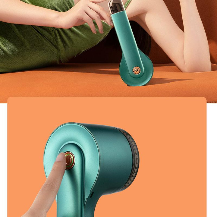 Genopladelig Stofpillefjer med USB i grøn, stilfuldt design, ABS-materiale, effektivt seksblads-system.