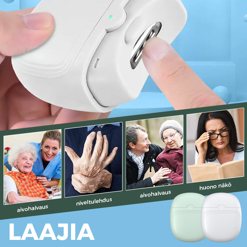 Genopladelig hvid ergonomisk negleklipper til smart hjem, buet design og indbygget beholder til neglerester