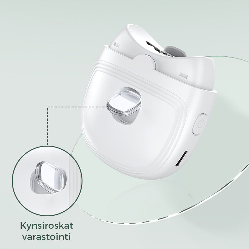 Genopladelig hvid ergonomisk negleklipper til smart hjem, buet design og indbygget beholder til neglerester