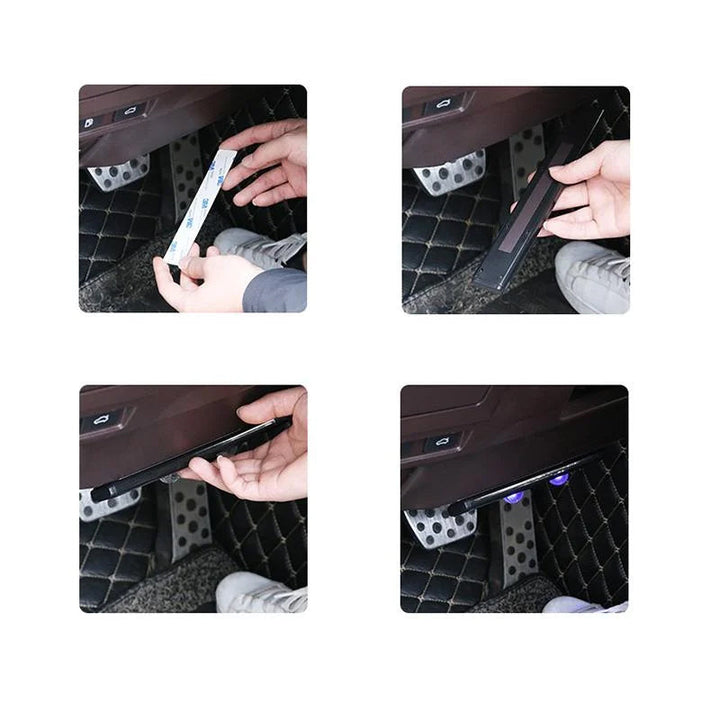 Genopladeligt USB LED-bilinteriørlys, klare og farverige lysstrimler skaber et levende bilinteriør.