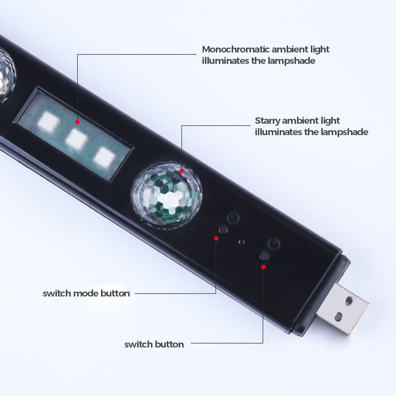 Genopladeligt USB LED-bilinteriørlys, klare og farverige lysstrimler skaber et levende bilinteriør.