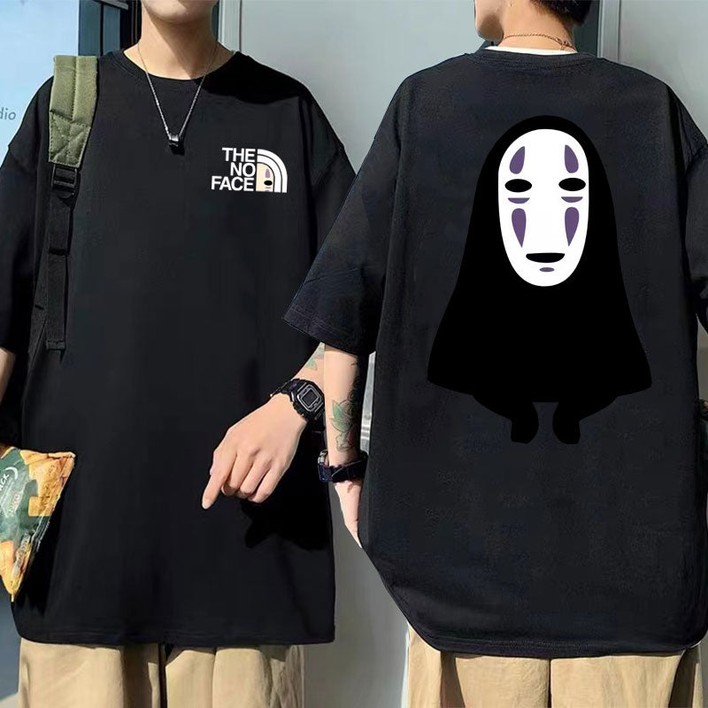 Unisex No Face Anime T-shirt, Spirited Away-tema, åndbar og behagelig.