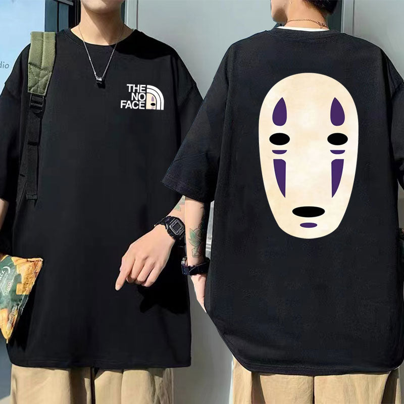 Unisex No Face Anime T-shirt, Spirited Away-tema, åndbar og behagelig.