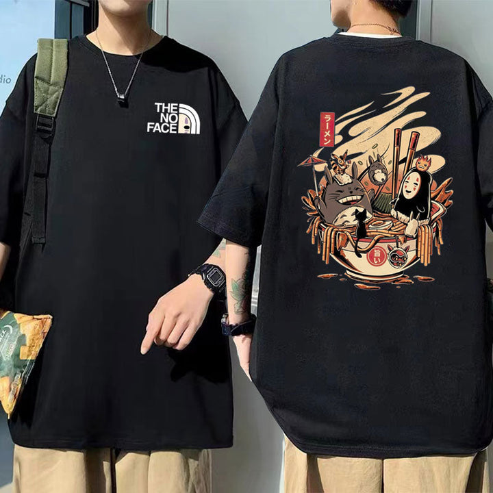 Unisex No Face Anime T-shirt, Spirited Away-tema, åndbar og behagelig.