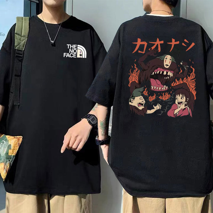 Unisex No Face Anime T-shirt, Spirited Away-tema, åndbar og behagelig.