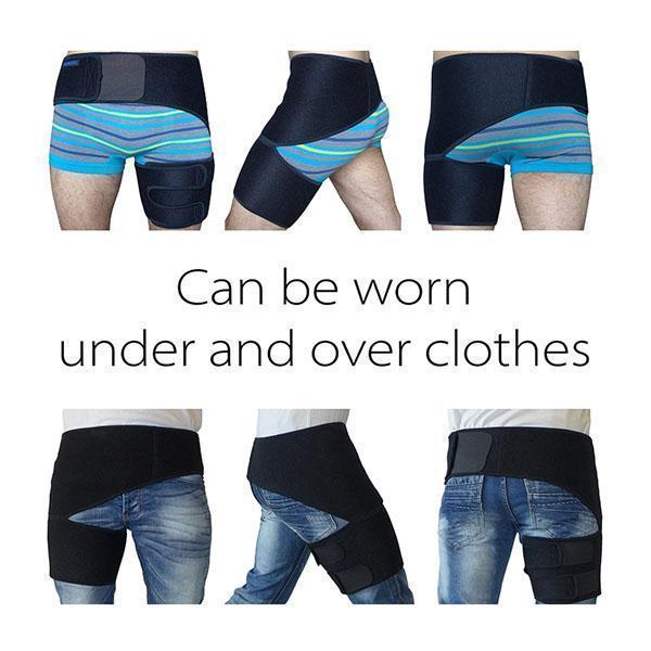 "Unisex Orto-Wrap Lonkkatuki kivunlievitykseen, säädettävä, hengittävä tuki lonkan alueelle, rauhoittava harmaa väri."