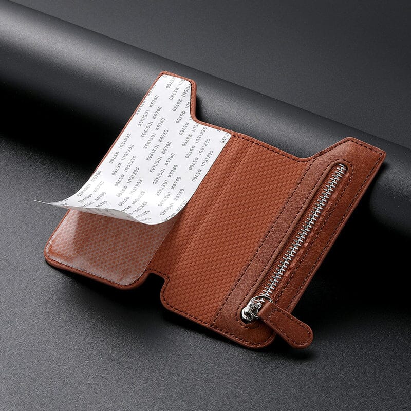 Unisex PU læder mobilpung etui, stilfuldt sort design, plads til seks kort, praktisk og holdbart valg.