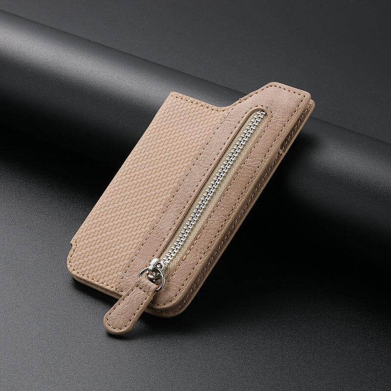 Unisex PU læder mobilpung etui, stilfuldt sort design, plads til seks kort, praktisk og holdbart valg.