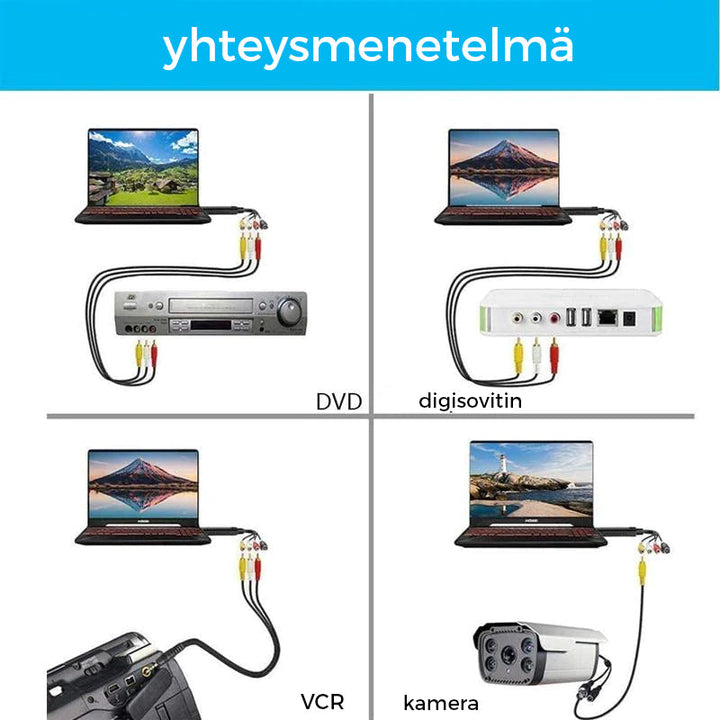 Unisex USB Video Capture Adapter til Smart Home, kompakt sort enhed til PC- og videoenhedstilslutninger, VHS-konverter.