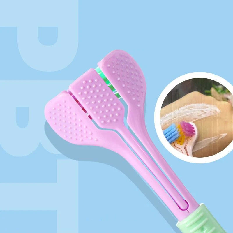 Unisex V-formet tandbørste med 3 sider, blød, lilla-nuancer, ergonomisk design, velegnet til mundhygiejne.