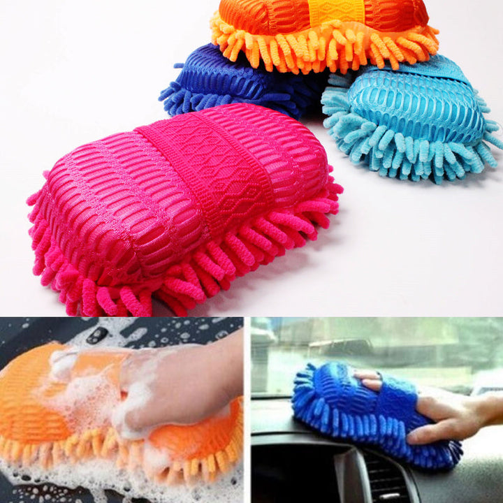 Unisex chenille bilvaskehandske til effektiv rengøring i blå, pink og orange, brugervenlig og let design.