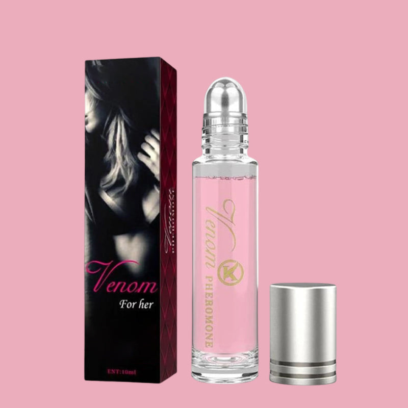 Unisex feromon parfume, elegant glasflaske, moderne design, beriget med feromoner, fremhæver naturlig tiltrækningskraft.
