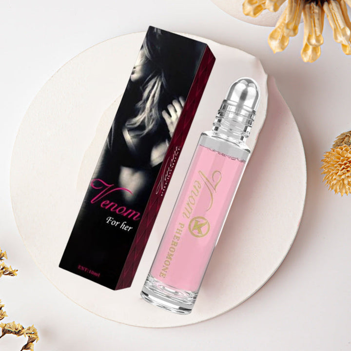 Unisex feromon parfume, elegant glasflaske, moderne design, beriget med feromoner, fremhæver naturlig tiltrækningskraft.