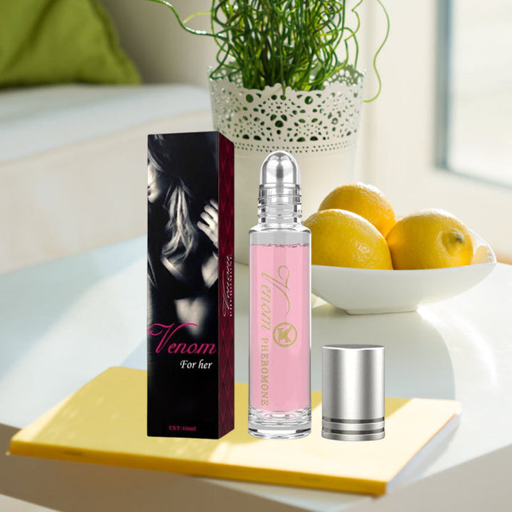Unisex feromon parfume, elegant glasflaske, moderne design, beriget med feromoner, fremhæver naturlig tiltrækningskraft.