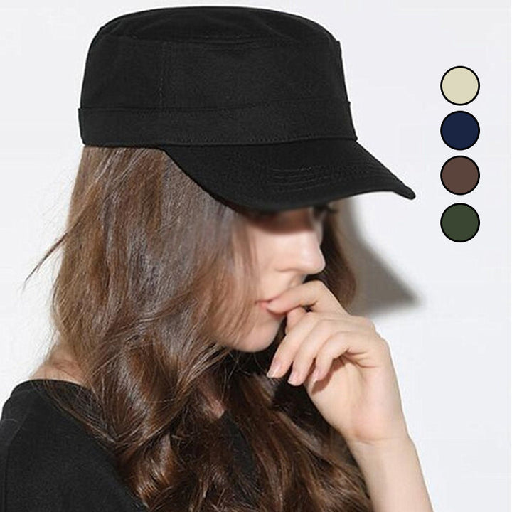 Unisex åndbar bomuldskasket med solskærm, beige. Behagelig, justerbar, lang skygge, velegnet til solskin.