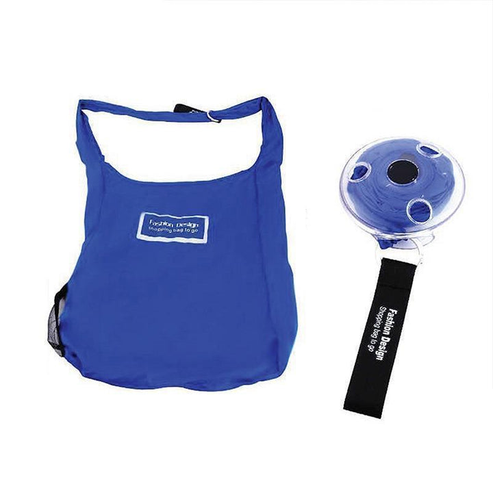 Unisex sammenklappelig disc indkøbspose, 5L Nylon; orange, sort, rød eller blå taske foldet sammen til en disk.