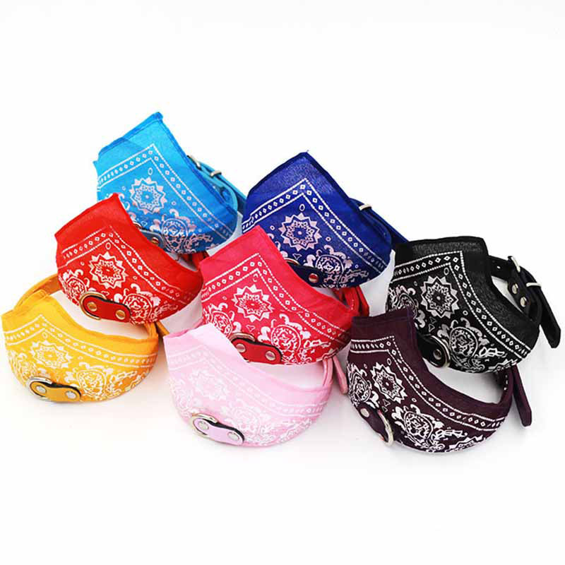 Unisex justerbar bandana-halskæde til kæledyr, flerfarvet, med elegant mønster og behageligt materiale.