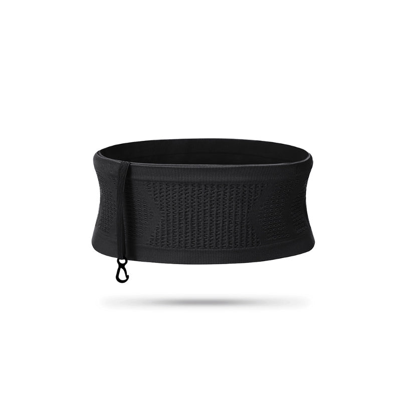 Unisex multifunktionel åndbar lændetaske til sport, grå og sort, fire lommer, stilfuldt og ergonomisk design.