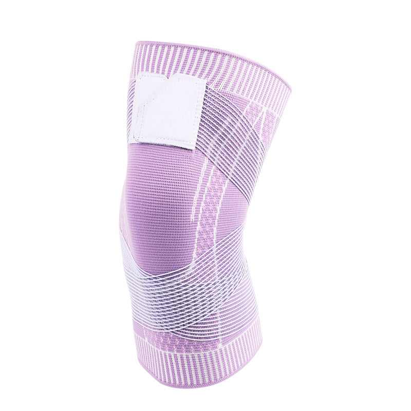 Unisex strikkede knæstøtter: pink, ergonomiske, fleksible støtter til sport og rehabilitering.