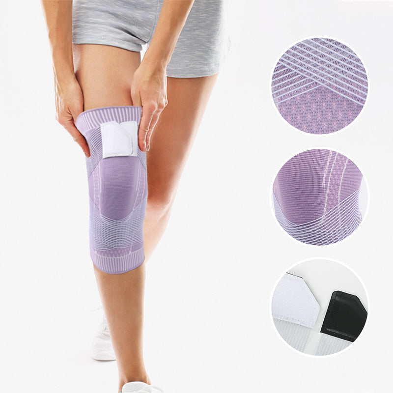 Unisex strikkede knæstøtter: sorte, ergonomiske, fleksible støtter til sport og rehabilitering.