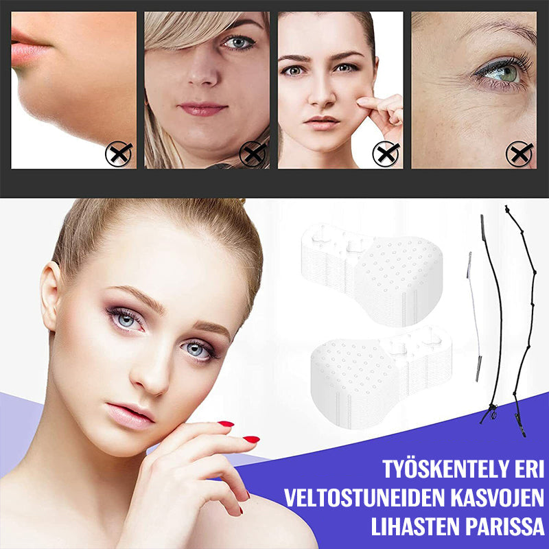 Unisex usynlige ansigtsløftende klistermærker, gennemsigtige 0,02 mm, løfter ansigtet og former V-konturen, 40 stk.