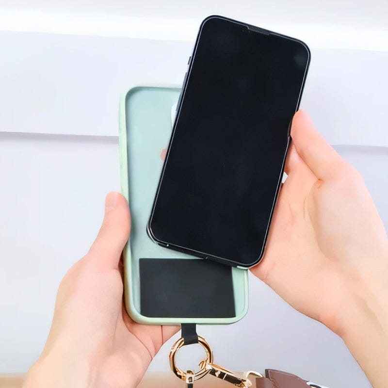 Unisex telefonrem med lynlåspose, alsidigt tilbehør, moderne og stilfuldt design, sort