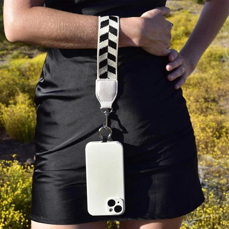 Unisex telefonrem med lynlåspose, alsidigt tilbehør, moderne og stilfuldt design, sort